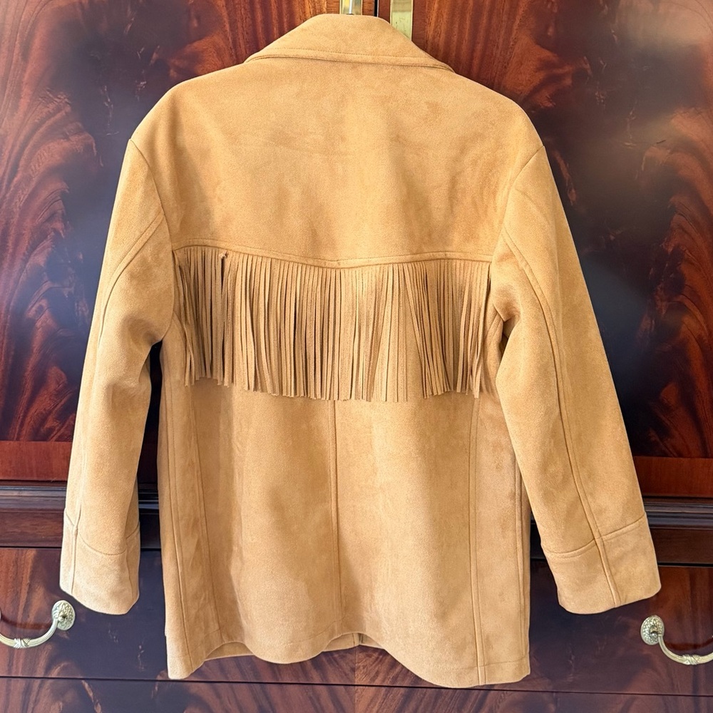 NEW Anthropologie Pilcro Western Fringe Jacket Honey XS - Picture 4 of 11